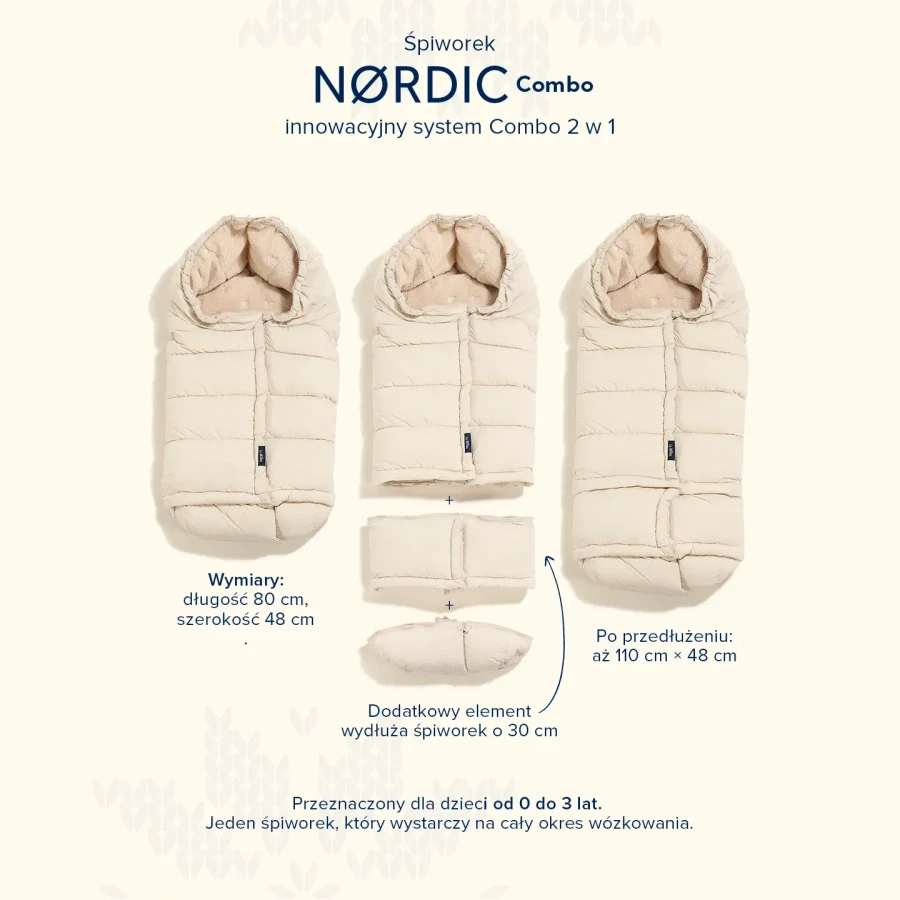 Śpiworek do wózka NORDIC Combo BEIGE / La Millou