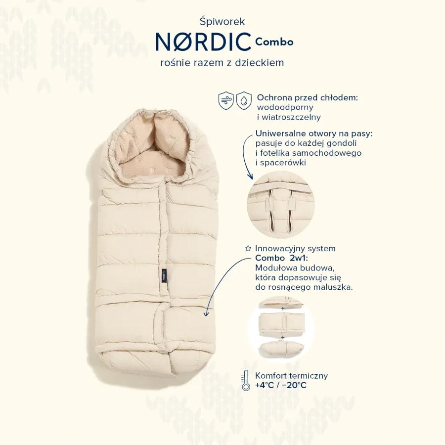 Śpiworek do wózka NORDIC Combo PINK / La Millou