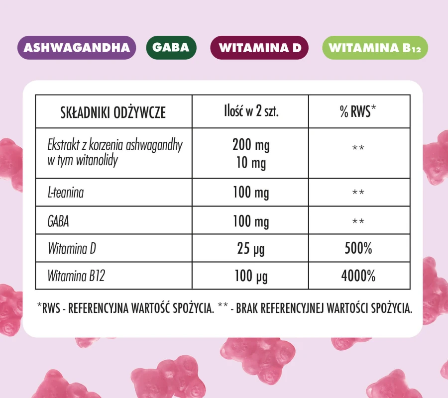 Żelki na spokojny dzień - relaks & równowaga, dla dorosłych, 60szt. / Yaami 