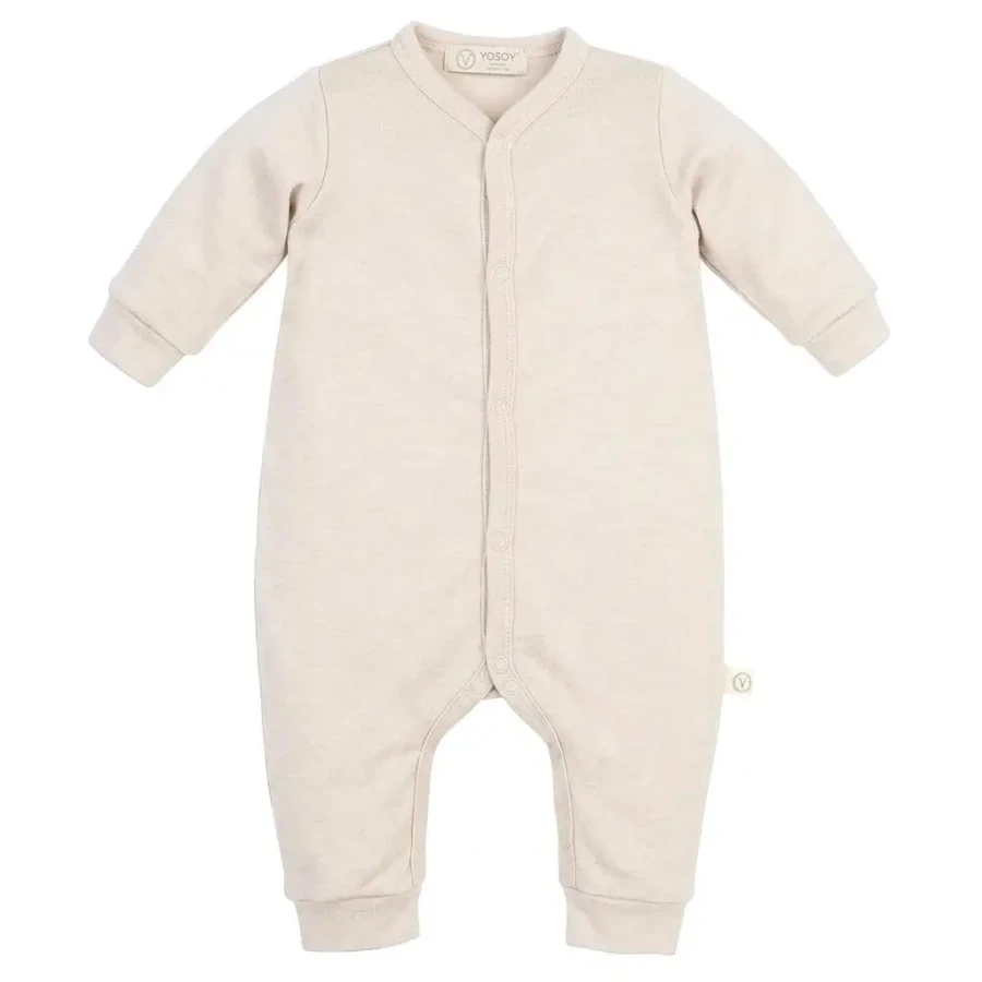 Rampers niemowlęcy z wełny merino - BEIGE / YOSOY