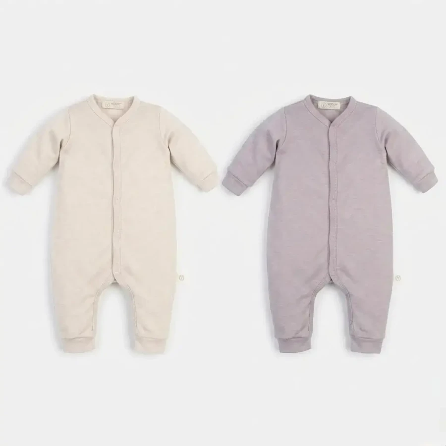 Rampers niemowlęcy z wełny merino - BEIGE / YOSOY