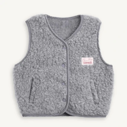 Dziecięca kamizelka merino - stone grey / Happymess