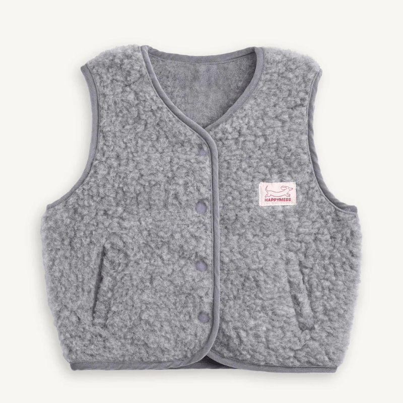 Dziecięca kamizelka merino - stone grey / Happymess