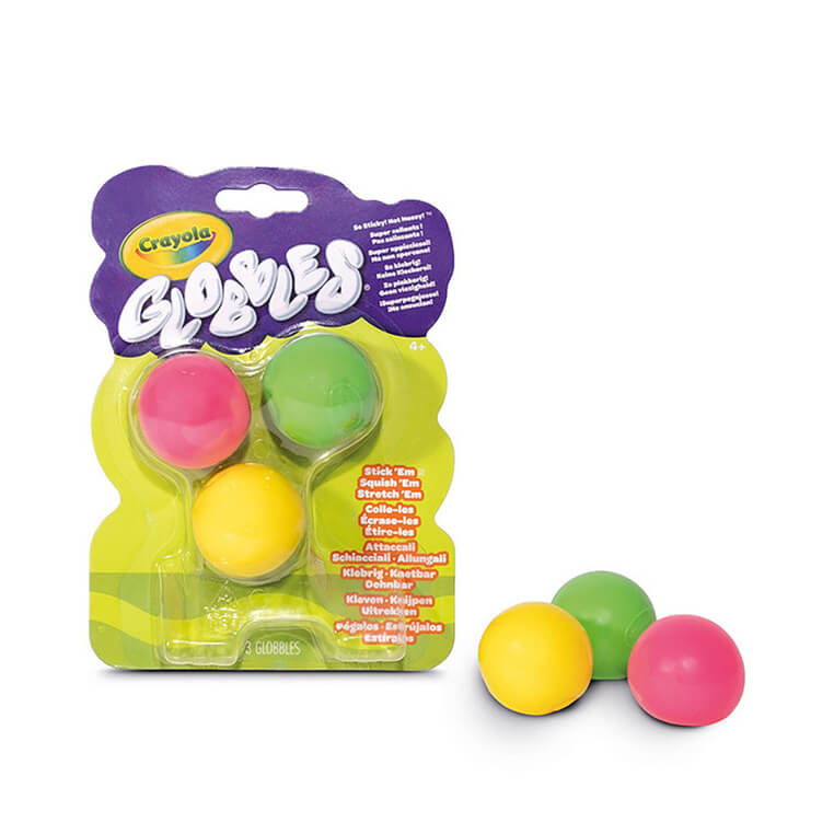 Kulki gniotki antystresowe do rzucania niebrudzące Globbles 3szt. - różowy, zielony, żółty, 3+ / Crayola