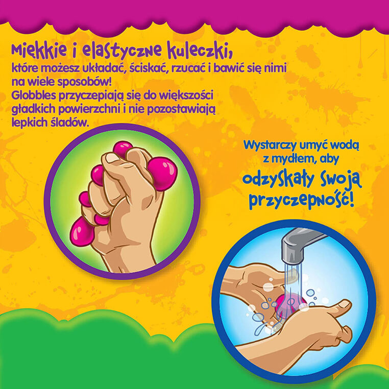 Kulki gniotki antystresowe do rzucania niebrudzące Globbles 3szt. - różowy, zielony, żółty, 3+ / Crayola