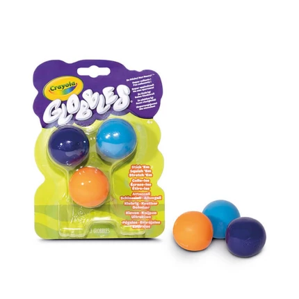 Kulki gniotki antystresowe do rzucania niebrudzące Globbles 3szt. - niebieski, fioletowy, pomarańczowy, 3+ / Crayola