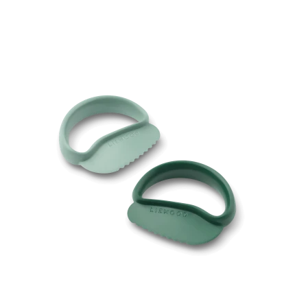 Bezpieczne nożyki do nauki krojenia dla dzieci Riven, 2szt. - Peppermint, Garden green / Liewood