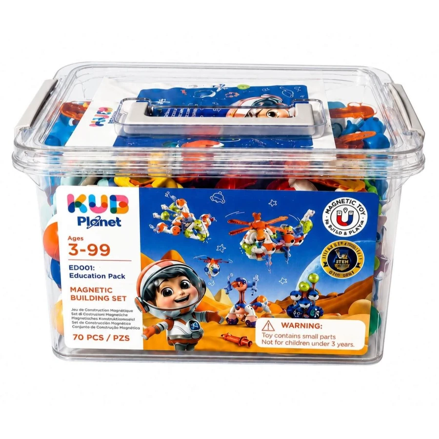 Magnetyczne klocki konstrukcyjne 3D - Education Pack, 70 elementów / KUB Planet