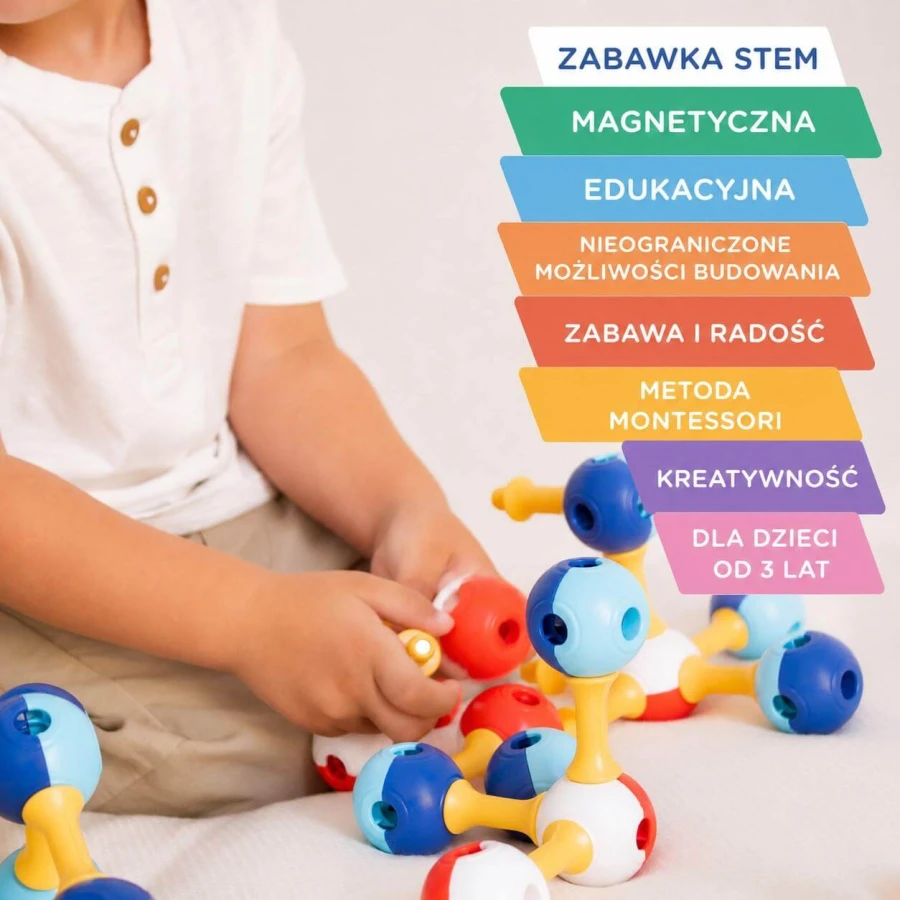 Magnetyczne klocki konstrukcyjne 3D - Education Pack, 70 elementów / KUB Planet
