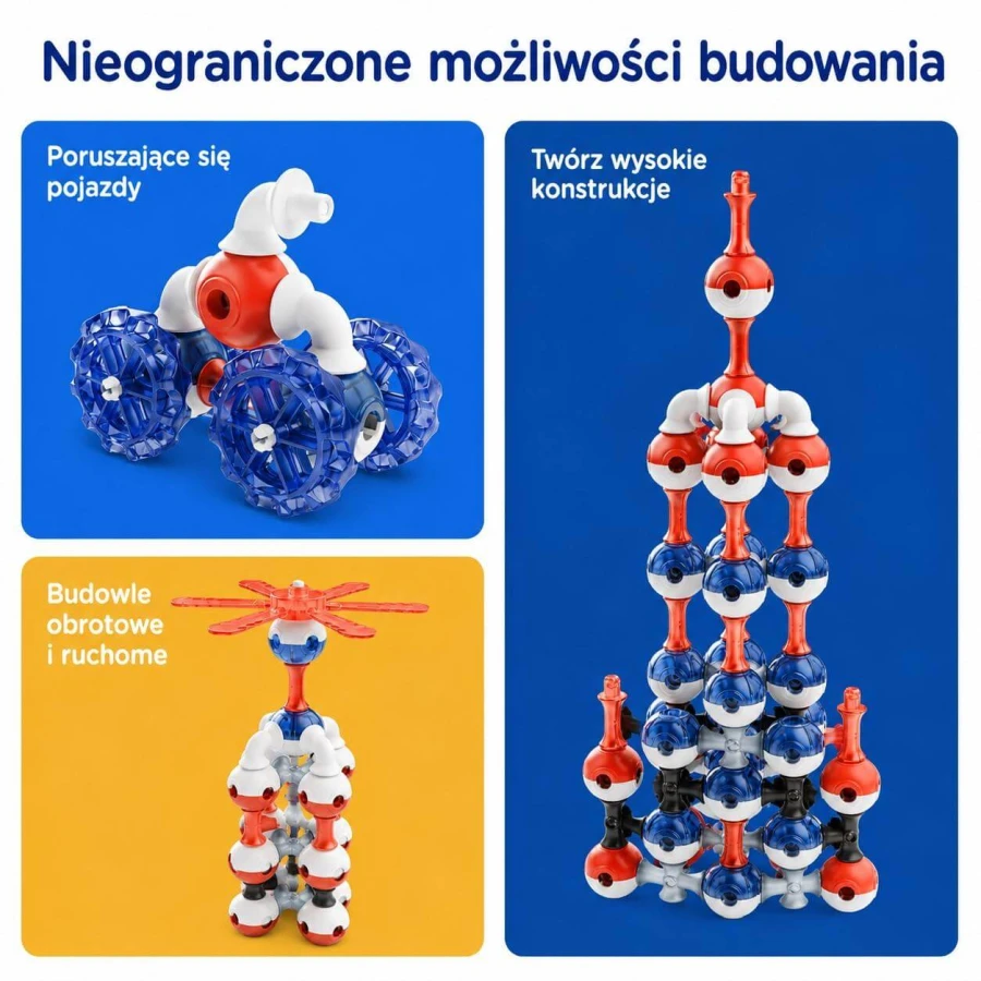Magnetyczne klocki konstrukcyjne 3D - Education Pack, 70 elementów / KUB Planet