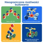 Magnetyczne klocki konstrukcyjne 3D - Education Pack, 70 elementów / KUB Planet