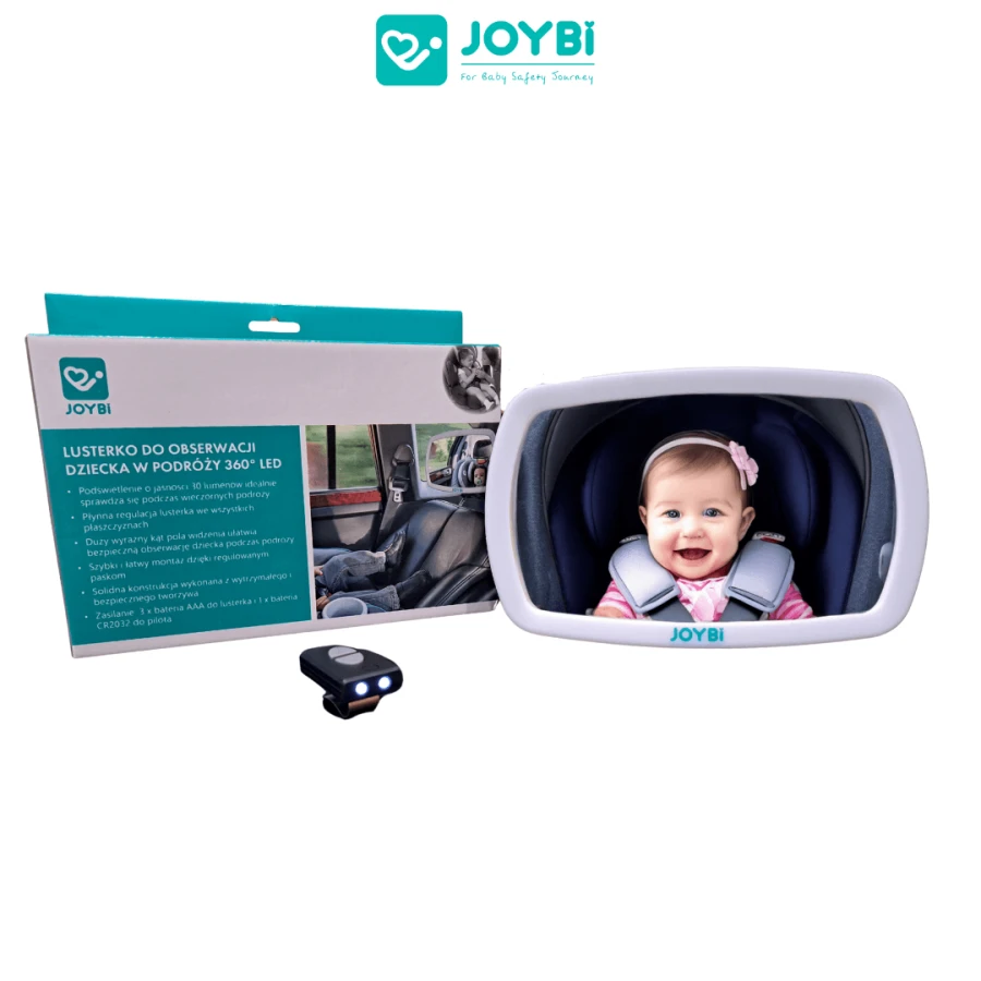 Lusterko do obserwacji dziecka w podróży 360° LED / JOYBI
