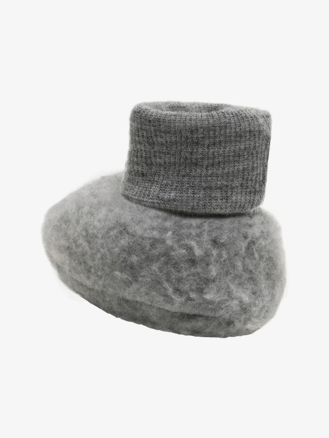 Buciki 100% wełny merino - Medium Grey Melange / HUTTEliHUT