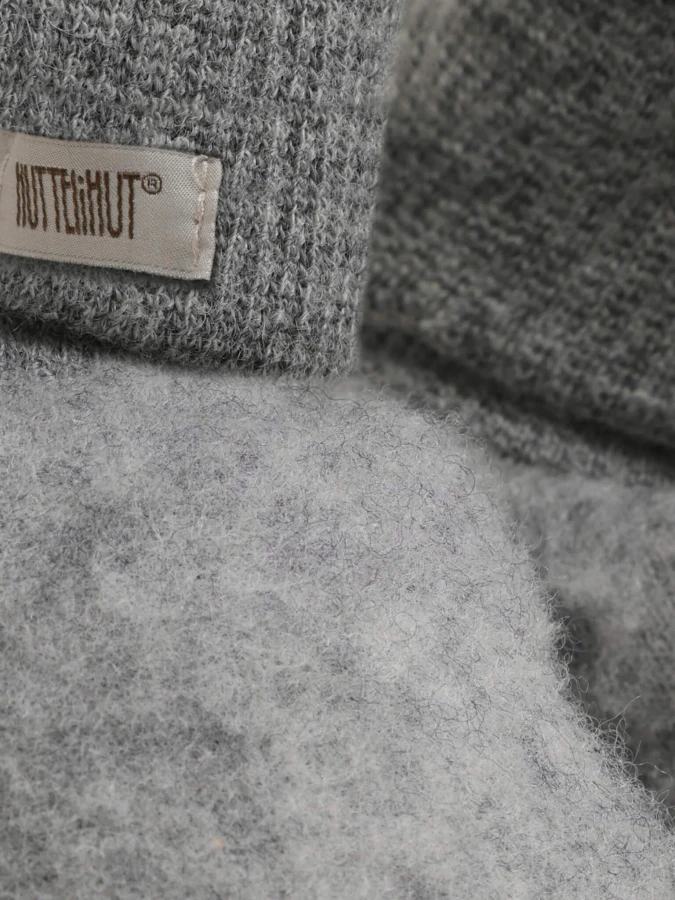Buciki 100% wełny merino - Medium Grey Melange / HUTTEliHUT