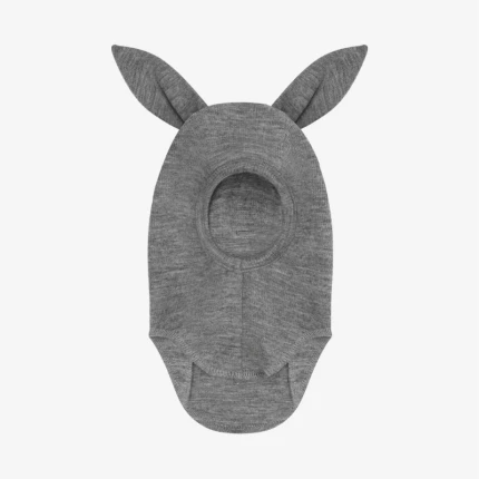 Kominiarka z uszkami królika w prążek - Medium Grey Melange / HUTTEliHUT