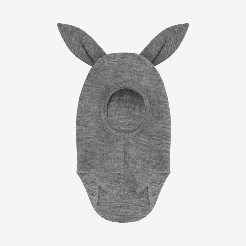 Kominiarka z uszkami królika w prążek - Medium Grey Melange / HUTTEliHUT