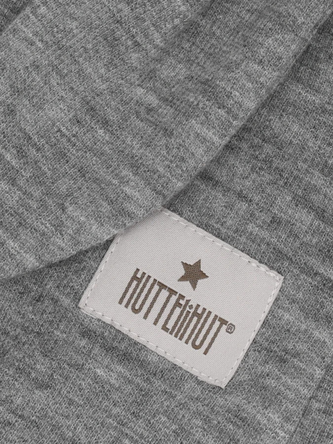 Kominiarka z uszkami królika w prążek - Medium Grey Melange / HUTTEliHUT