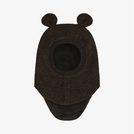 Kominiarka z uszkami misia - Dark Brown Melange / HUTTEliHUT