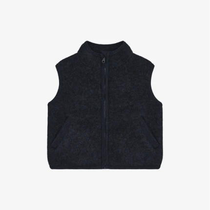 Dziecięca kamizelka 100% wełny merino - Navy Melange / HUTTEliHUT