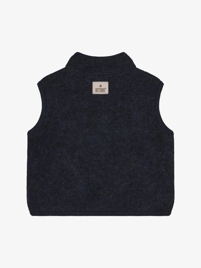 Dziecięca kamizelka 100% wełny merino - Navy Melange / HUTTEliHUT