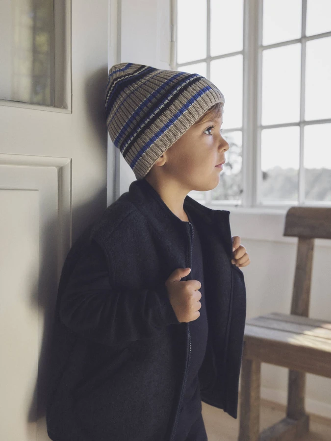 Dziecięca kamizelka 100% wełny merino - Navy Melange / HUTTEliHUT