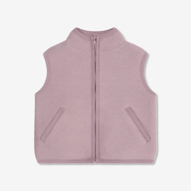 Dziecięca kamizelka 100% wełny merino - Woodrose / HUTTEliHUT