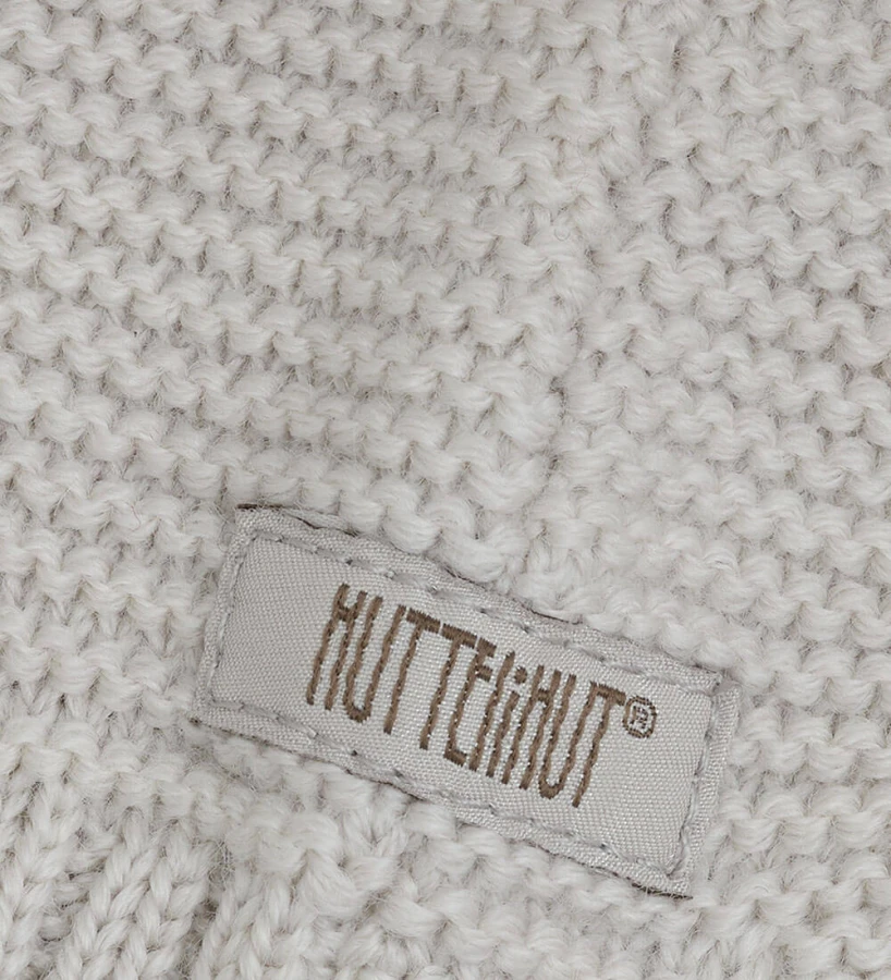 Czapka bonetka z pomponem 100% wełny merino - Sand Melange / HUTTEliHUT