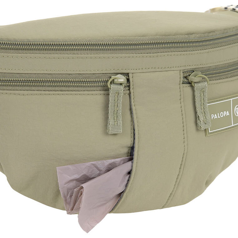 Torebka nerka na smakołyki dla psa Emma crinkled nylon - pale olive / Palopa