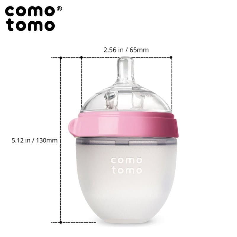 Antykolkowa butelka silikonowa 150 ml Pink NEWBORN / Comotomo