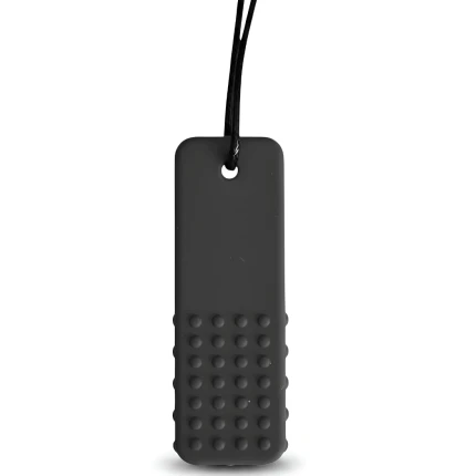 Gryzak terapeutyczny, antystresowy naszyjnik FIRM - BLOCK PENDANT GREY / Jellystone