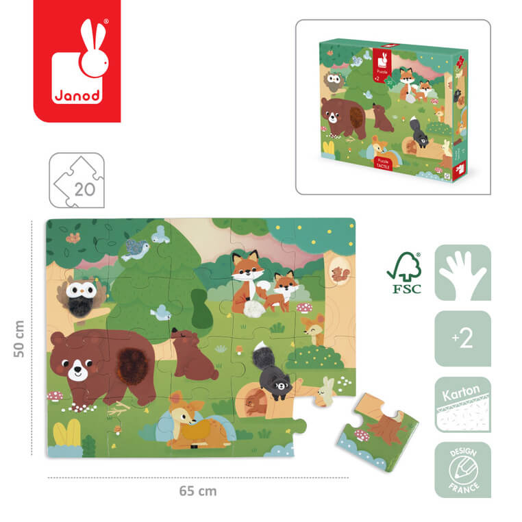 Puzzle sensoryczne Las 20 el. 2+ / Janod