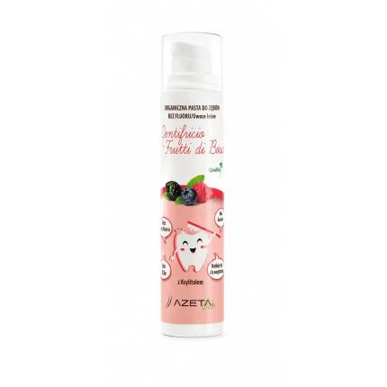 Organiczna pasta do zębów bez fluoru z ksylitolem i aloesem dla dzieci 0+ owoce leśne, 50 ml / Azeta Bio