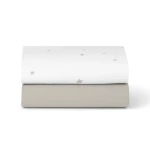 Zestaw 2 prześcieradeł do łóżeczka dziecięcego SnuzPod - white, star / Snuz
