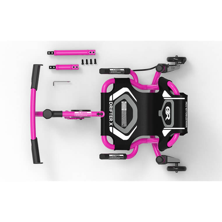 EzyRoller Drifter X Pojazd gokart napędzany nogami driftingowy 4-12 lat - Pink / EzyRoller