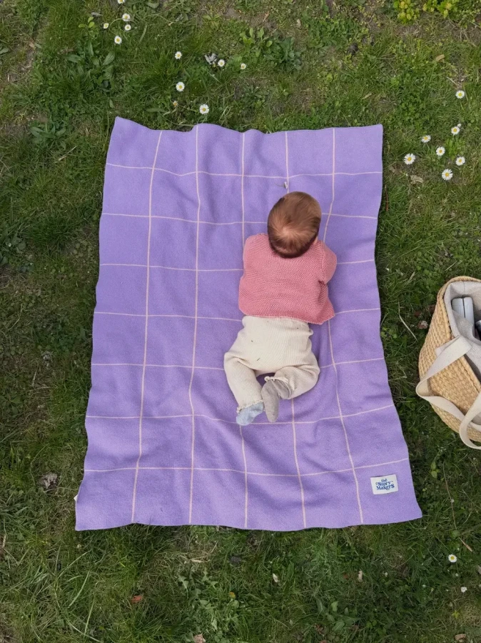Koc merino 80 x 105 cm - lawenda / The Story Makers