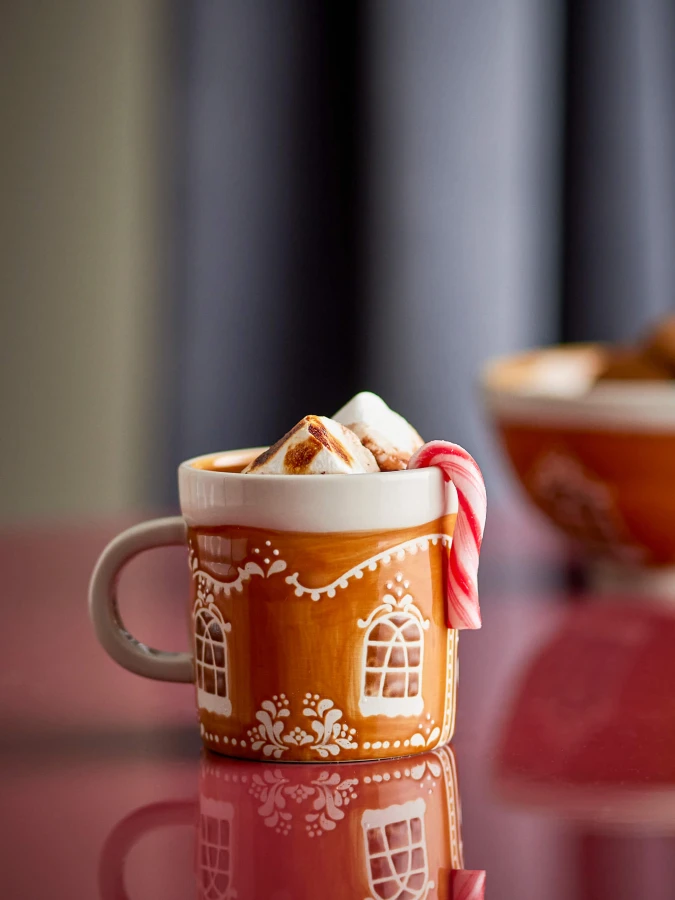 Zestaw kubków z kamionki Gina - Brown / Bloomingville Mini