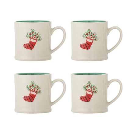 Zestaw kubków z kamionki Kenai - Green / Bloomingville Mini