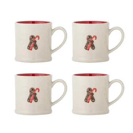 Zestaw kubków z kamionki Kenai - Red / Bloomingville Mini