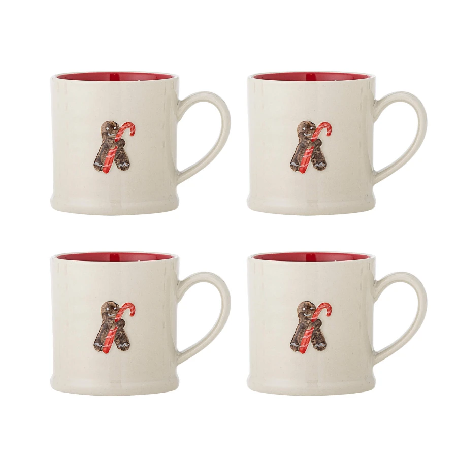 Zestaw kubków z kamionki Kenai - Red / Bloomingville Mini