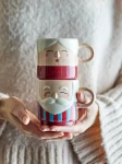 Zestaw kubków z kamionki Granny - Red / Bloomingville Mini
