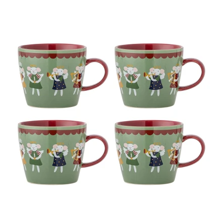 Zestaw kubków z kamionki Peo - Green / Bloomingville Mini