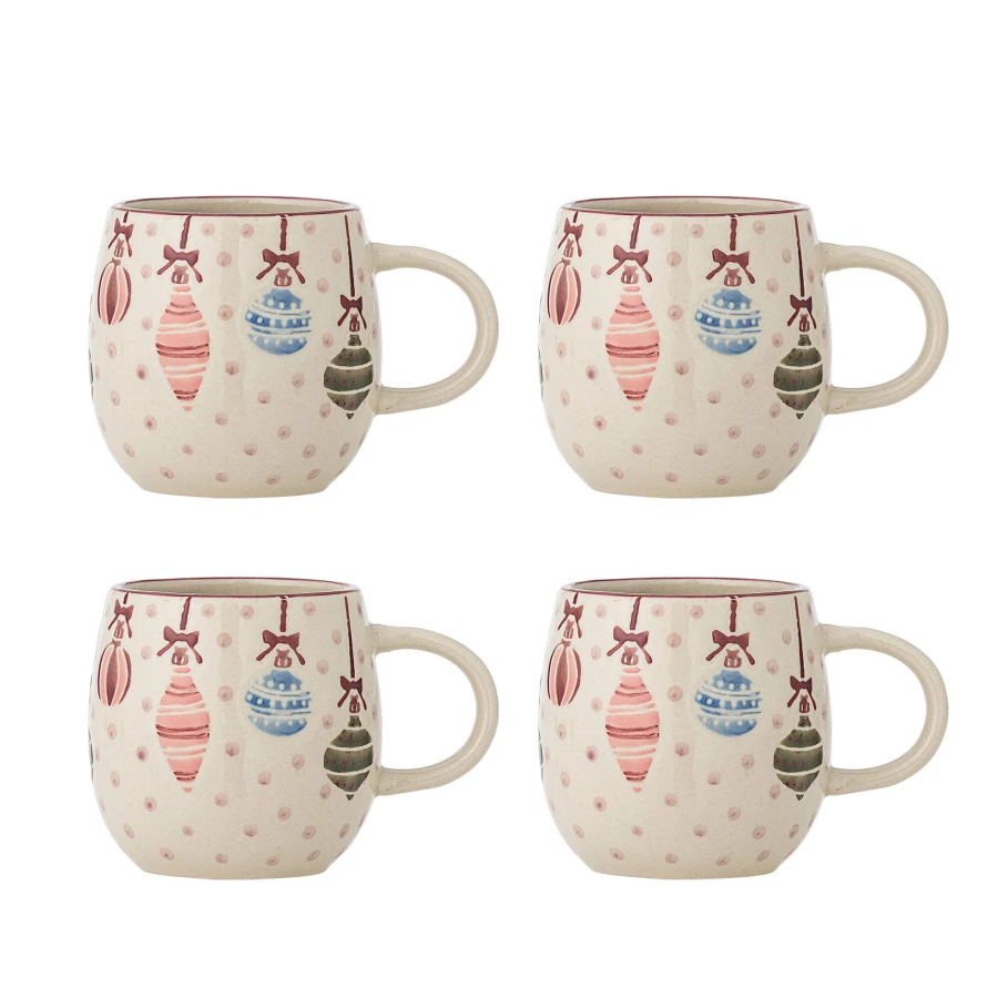 Zestaw kubków z kamionki Ornamentia - Multi / Bloomingville Mini