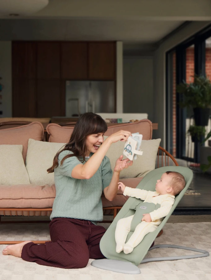 BABYBJORN - leżaczek BEGIN WOVEN, jasnozielony