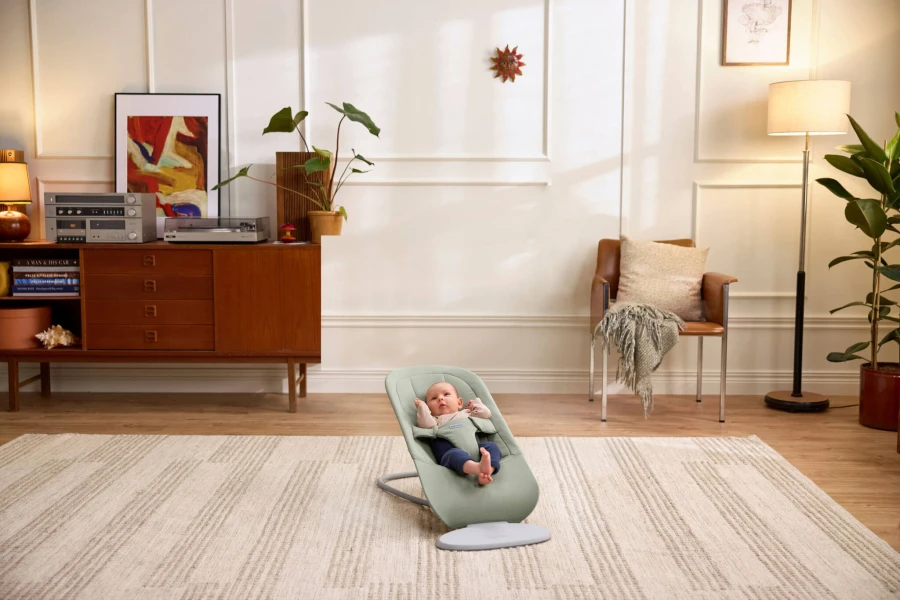 BABYBJORN - leżaczek BEGIN WOVEN, jasnozielony
