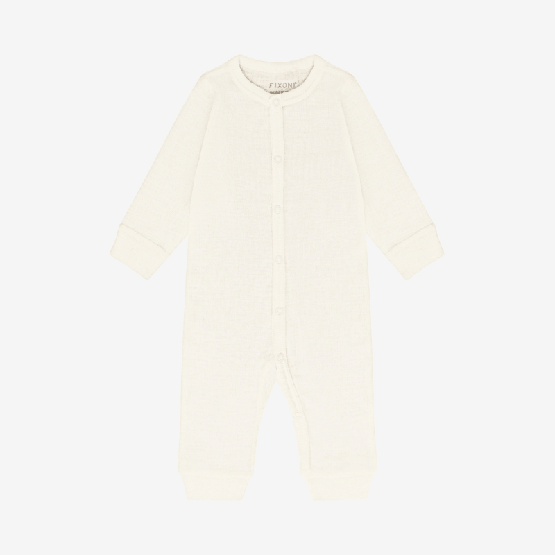 Rampers z 100% wełny merino - Antique White / Fixoni