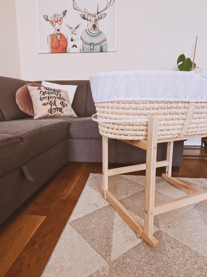 KOŁYSKA do kosza Mojżesza ROCKINGBABY - Naturalna / AhojBaby