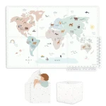 Dwustronna Mata Piankowa TILOO 3w1, 120x180cm - Worldmap / Play&Go