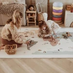 Dwustronna Mata Piankowa TILOO 3w1, 120x180cm - Worldmap / Play&Go