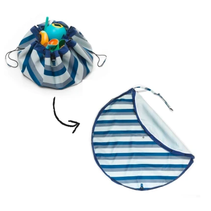 Worek na Zabawki i Mata do Zabawy NOOMAD Outdoor 2w1 - Blue Stripes / Play&Go
