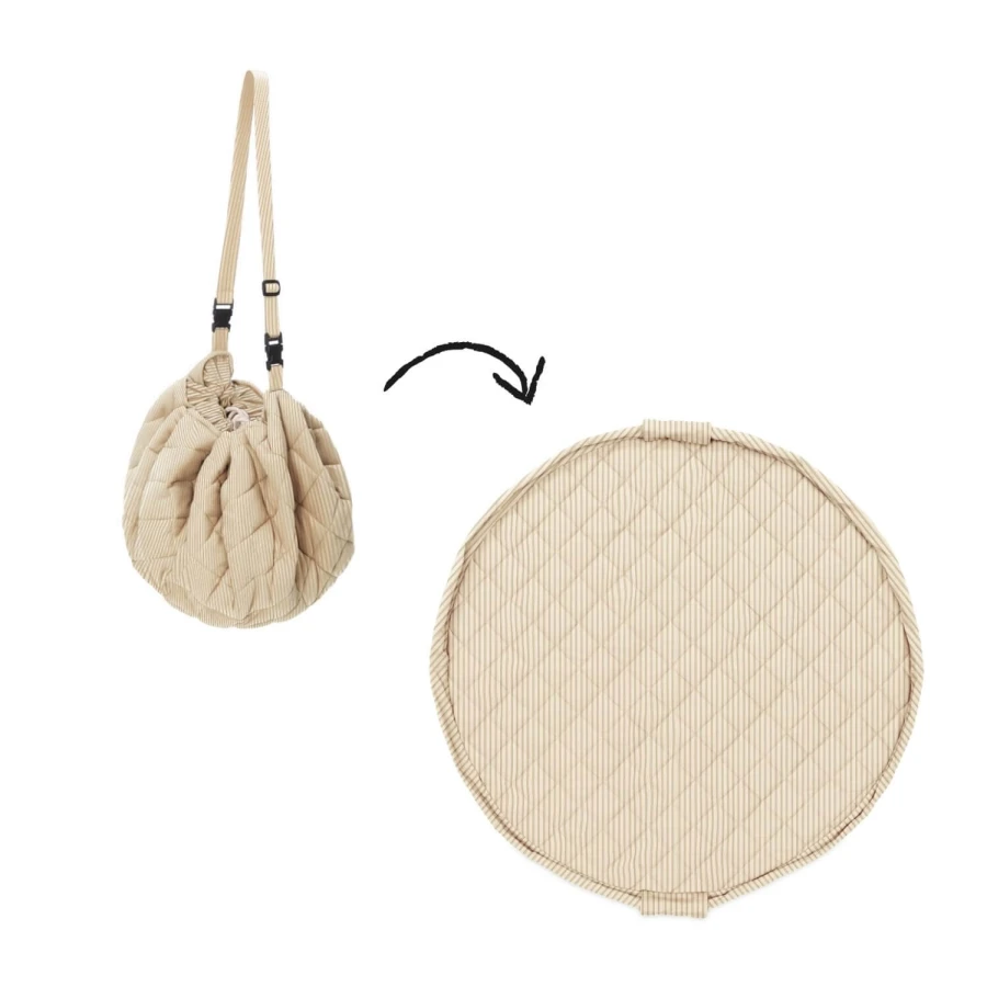 Mata i Worek na Zabawki NOOMAD Soft 3w1 Organic - Stripes Brown / Play&Go